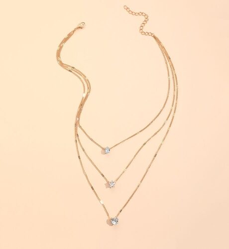 Zircon Necklace Multi-layer Five-pointed Star Love Water Drop Pendant