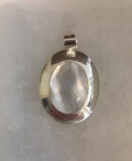 Silver Mother Of Pearl Necklace (Oval)