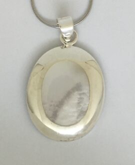 Silver Mother Of Pearl Necklace (Oval)