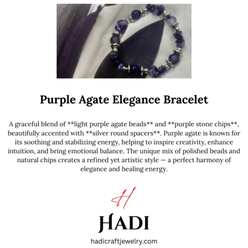 Purple Agate Chip Bracelet with Silver Spacers,Bohemian style bracelet