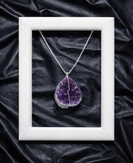 Druse Crystal Pendant on Silver Chain