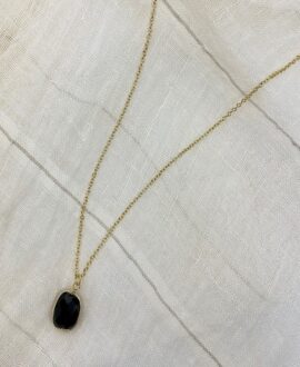 Black Quartz Pendant Necklace