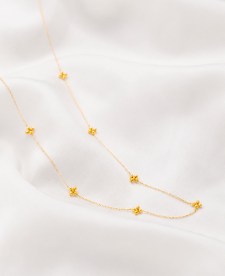 Dot Dot Golden Cross Necklace - Water & Tarnish Resistant