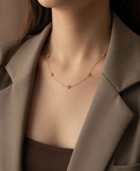 Dot Dot Golden Cross Necklace - Water & Tarnish Resistant