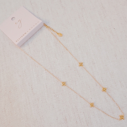 Dot Dot Golden Cross Necklace - Water & Tarnish Resistant