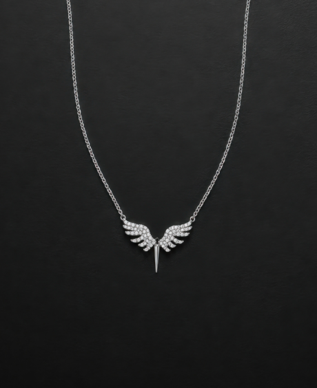 925 Sterling Silver Archangel Michael with White Stone for Women