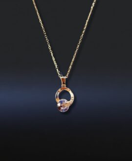 Pendant Crystal Necklace Ladies Round Circle Pendant