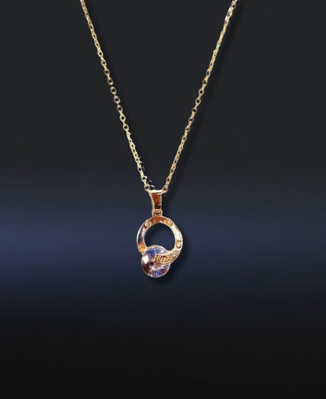Pendant Crystal Necklace Ladies Round Circle Pendant