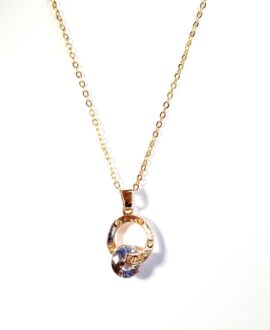 Pendant Crystal Necklace Ladies Round Circle Pendant